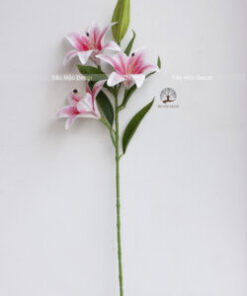 Hoa Ly Giả Màu Trắng Hồng 65cm