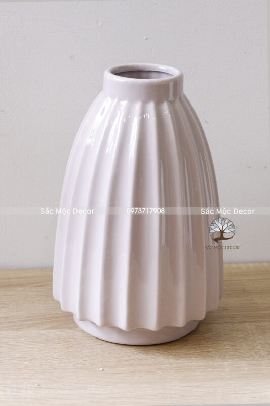 Bình Sứ Cắm Hoa Vân Đá Viền Vàng - Ảnh 2