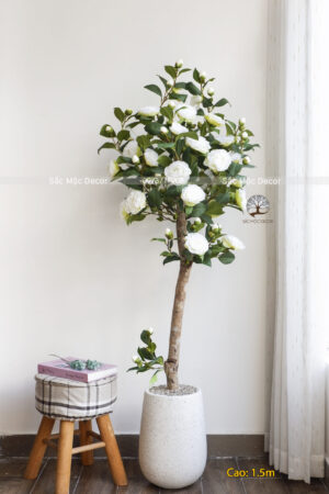 Cây Hoa Trà Trắng Giả Cao 1,5m