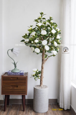 Cây Hoa Trà Trắng Giả Cao 1,6m