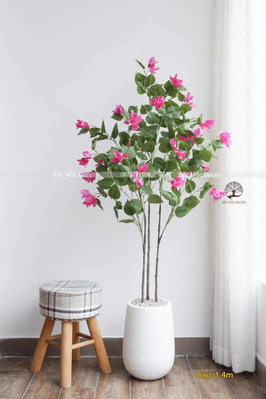Cây Hoa Giấy Hồng Giả Cao 1,4m