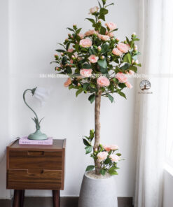 Cây Hoa Trà Cam Giả Cao 1,6m