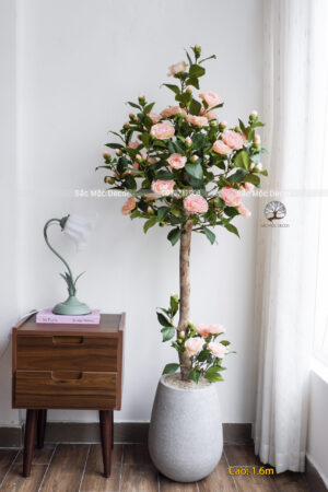 Cây Hoa Trà Cam Giả Cao 1,6m