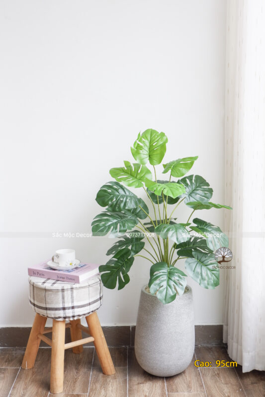 Cây Trầu Bà Lá Xẻ Giả Cao 95cm